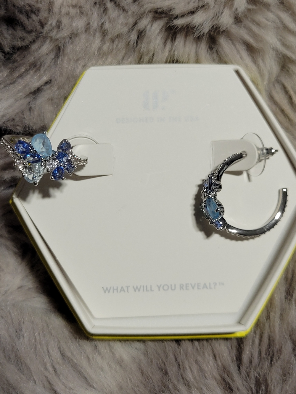 Blue Crystal Hoop Earrings - Women Jewelry
